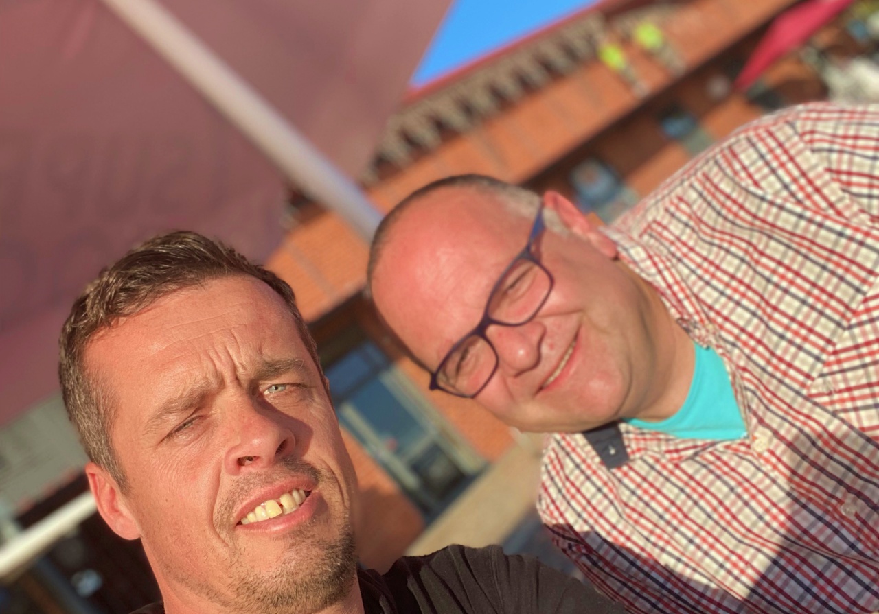 Mark en Onno laatste drankje in Portugal